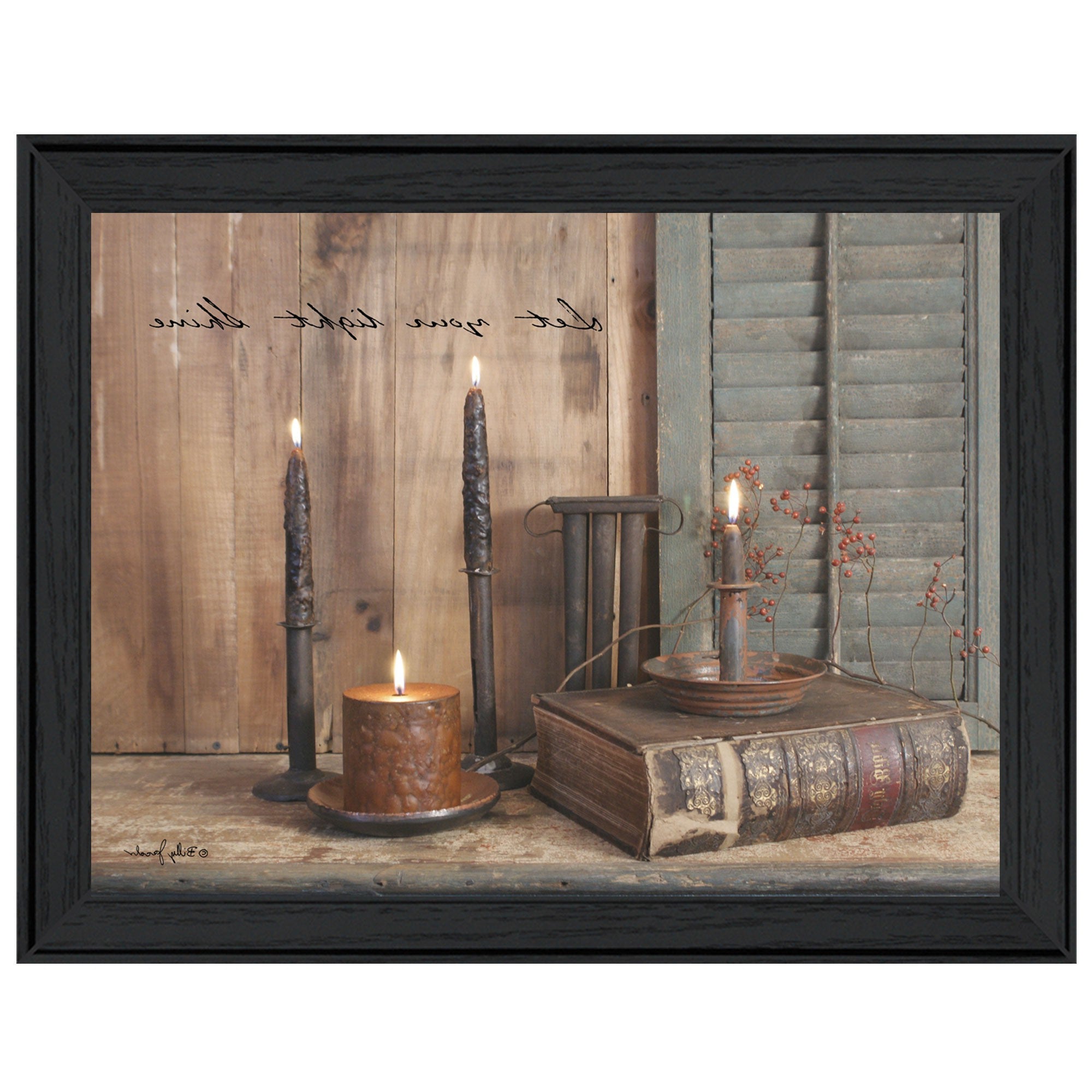 Let Your Light Shine 3 Black Framed Print Wall Art