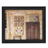 Antique Game Boards Black Framed Print Wall Art