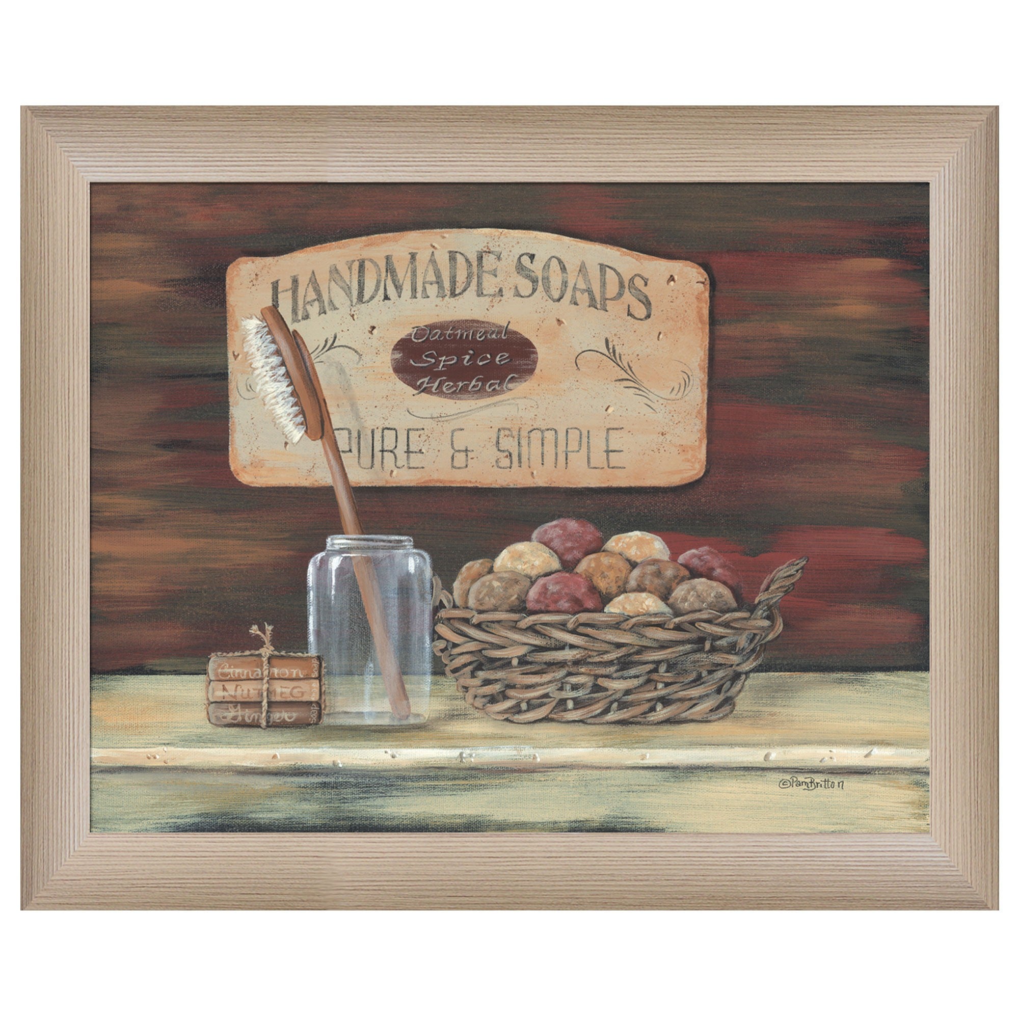 Handmade Soaps Brown Framed Print Bathroom Wall Art