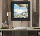 Front Porch Coastal Sunset Black Framed Print Wall Art