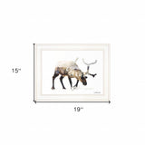 Arctic Reindeer 1 White Framed Print Wall Art