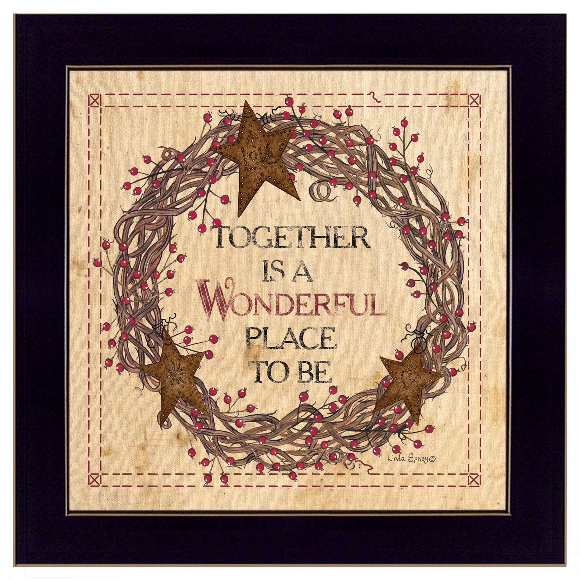 Together Is A Wonderful Place To Be Black Framed Print Wall Art