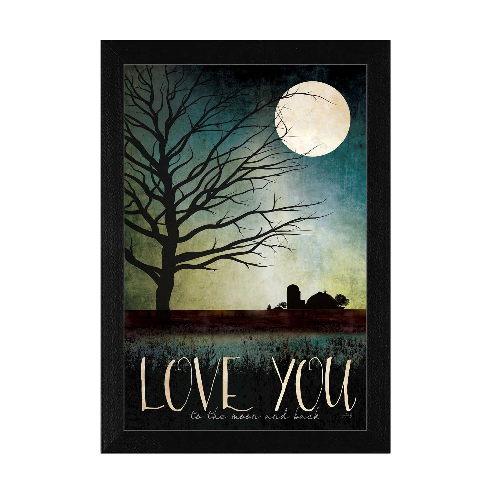 Love You Farm Black Framed Print Wall Art