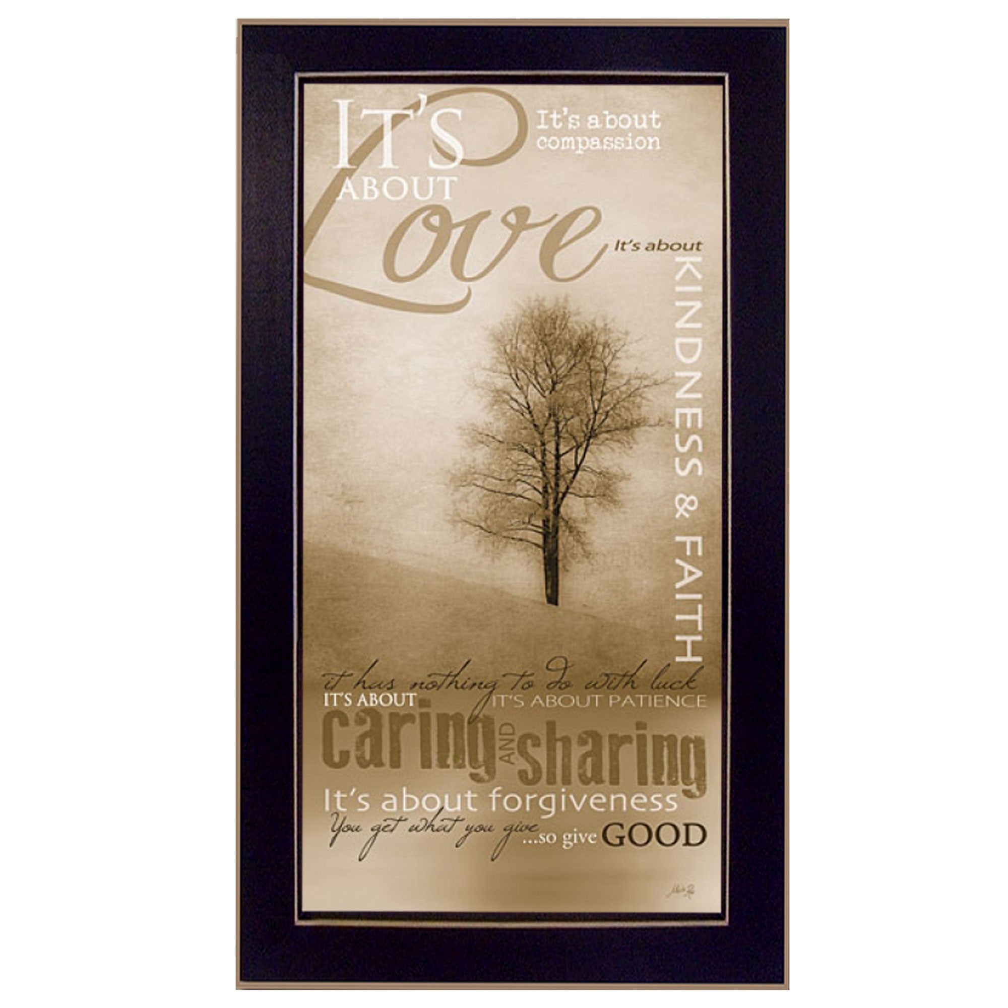 Its About Love 3 Black Framed Print Wall Art