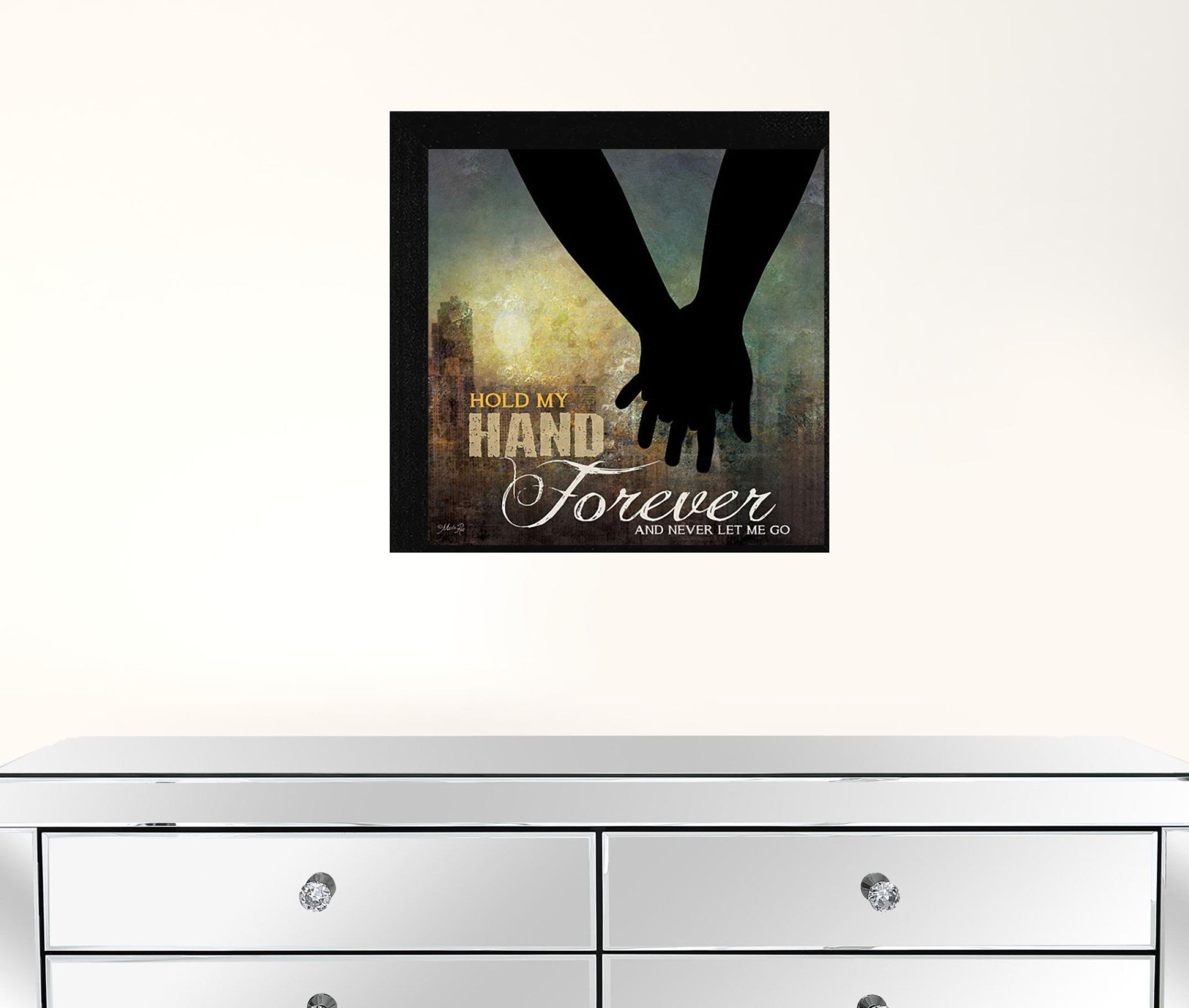 Hold My Hand Forever 2 Black Framed Print Wall Art