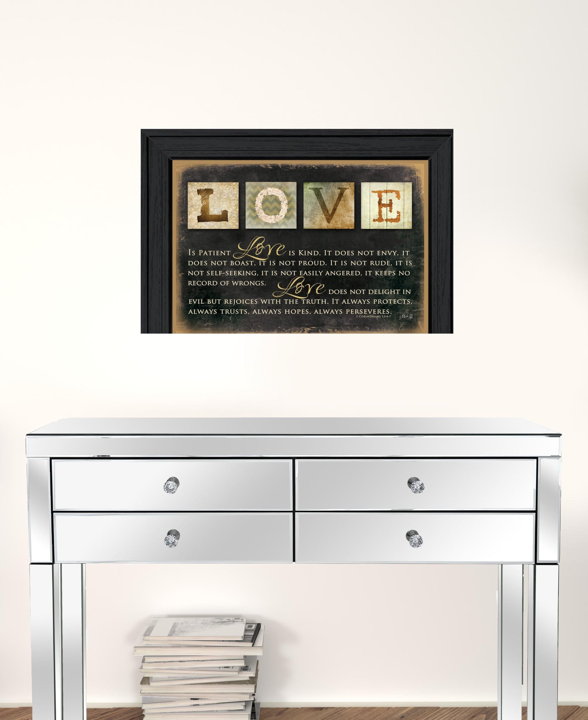 Love 4 Black Framed Print Wall Art