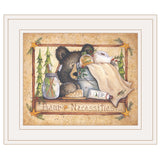 Bear Necessities Getting Ready White Framed Print Wall Art