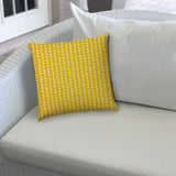 14" X 20" Cream And White Blown Seam Geometric Lumbar Indoor Outdoor Pillow