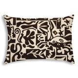 Black Modern Indoor Outdoor Sewn Lumbar Pillow