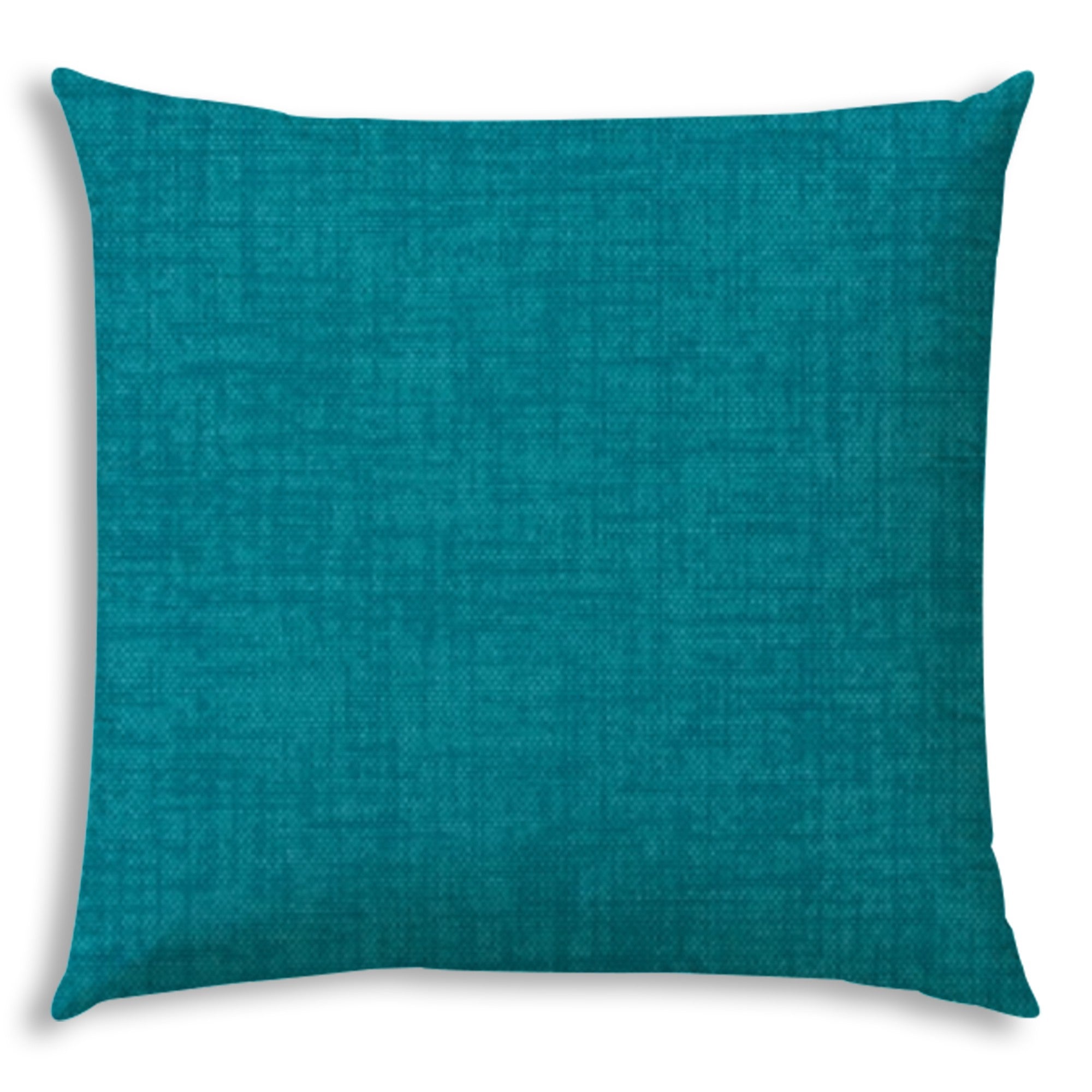 17" X 17" Aqua Blue Blown Seam Solid Color Lumbar Indoor Outdoor Pillow