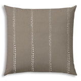 17" X 17" Taupe And White Blown Seam Polka Dots Lumbar Indoor Outdoor Pillow