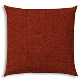 17" X 17" Brick And Red Blown Seam Solid Color Lumbar Indoor Outdoor Pillow