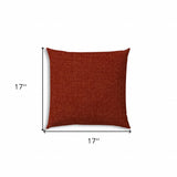 17" X 17" Brick And Red Blown Seam Solid Color Lumbar Indoor Outdoor Pillow