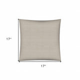 17" X 17" Natural Brown Blown Seam Solid Color Throw Indoor Outdoor Pillow