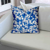 22" X 22" Blue And White Zippered Coastal Throw Indoor Outdoor Pillow Cover