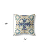 18” Sand Navy Diamond Star Indoor Outdoor Zippered Throw Pillow