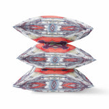 18” Gray Peach Geo Tribal Indoor Outdoor Throw Pillow