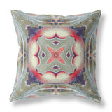 16” Sage Pink Geo Tribal Indoor Outdoor Throw Pillow