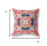 18” Red Cream Geo Tribal Indoor Outdoor Throw Pillow