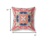 18” Red Cream Geo Tribal Indoor Outdoor Throw Pillow