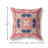 18” Red Cream Geo Tribal Indoor Outdoor Throw Pillow