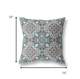 16" Green Orange Cloverleaf Indoor Outdoor Throw Pillow