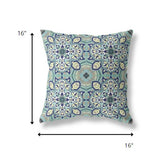 16" Green Cream Cloverleaf Indoor Outdoor Throw Pillow