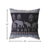 18” Purple Ornate Elephant Indoor Outdoor Throw Pillow