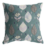 16” Pine Green Leaves Indoor Outdoor Throw Pillow