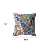 18” Lilac Green Hibiscus Indoor Outdoor Throw Pillow