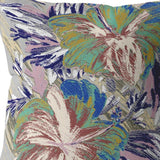 18” Lilac Green Hibiscus Indoor Outdoor Throw Pillow