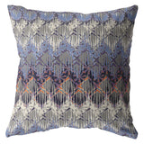 16” Blue Gray Hatch Indoor Outdoor Throw Pillow