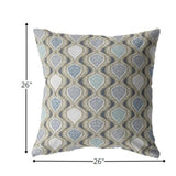 18” Gray Ogee Indoor Outdoor Throw Pillow