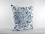 18" Blue Floral Forest Indoor Outdoor Throw Pillow