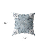 18" Blue Floral Forest Indoor Outdoor Throw Pillow