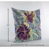 16” Terracotta Hibiscus Indoor Outdoor Zippered Throw Pillow