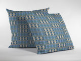 16" Blue Cream Spades Indoor Outdoor Zippered Throw Pillow