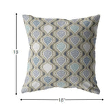 18” Gray Ogee Indoor Outdoor Zippered Throw Pillow