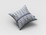 18” Navy White Strips Indoor Outdoor Zippered Throw Pillow