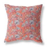 18” Orange Roses Indoor Outdoor Throw Pillow