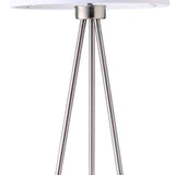 59" White Tripod Floor Lamp With White Drum Shade