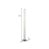 49" Steel LED Column Floor Lamp With Clear Drum Shade