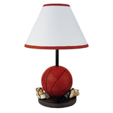 15" Orange Bedside Table Lamp With White Shade