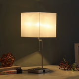 22" Gray Bedside Table Lamp With Gray Square Shade