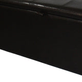 17" Brown Upholstered Faux Leather Bench with Flip top