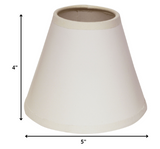 5" Gloss White with White  Set of 6 Chandelier Parchment Lampshades