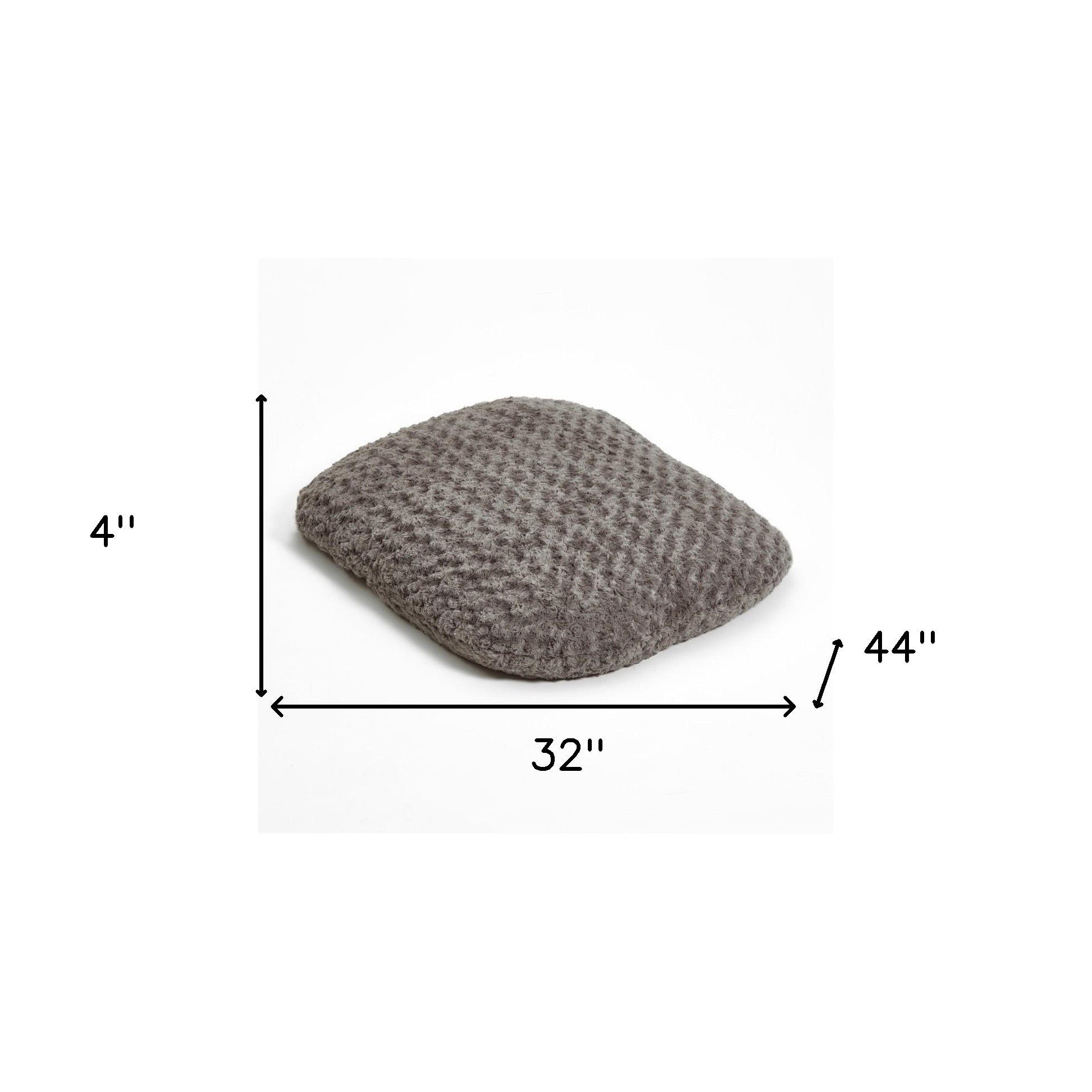 Gray 3" x 4" Lux Faux Fur Oval Pet Bed