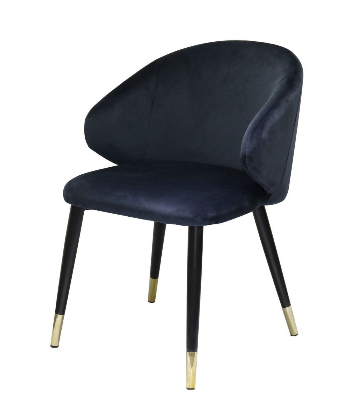 Set of Two Blue Velvet Dining Chairs