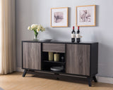 Black and Distressed Gray TV Console