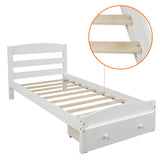 Twin White Upholstered Bed